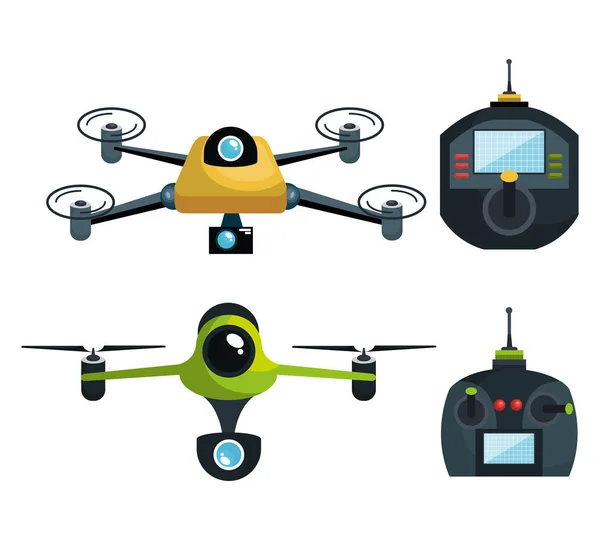 無人機技術現代のアイコン — ストックベクタ