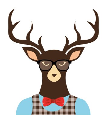 geyik giyinmiş hipster gözlük