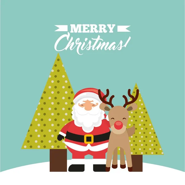 Happy merry christmas card — Stock Vector