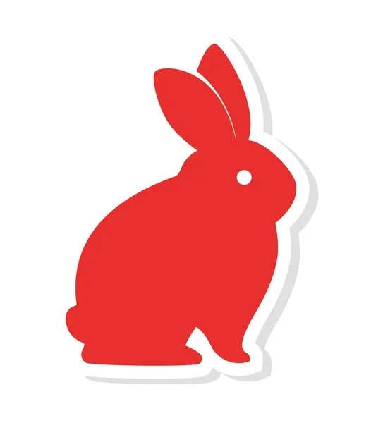 Silueta conejo rojo icono — Archivo Imágenes Vectoriales