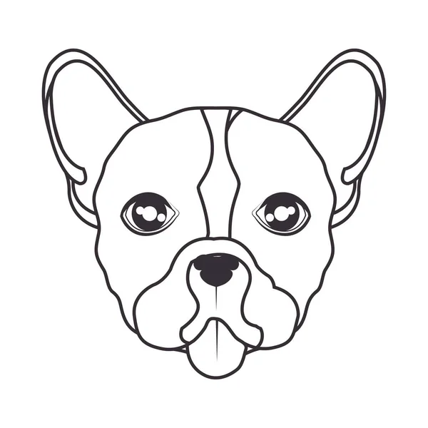 Mano dibujar cara perro icono — Archivo Imágenes Vectoriales