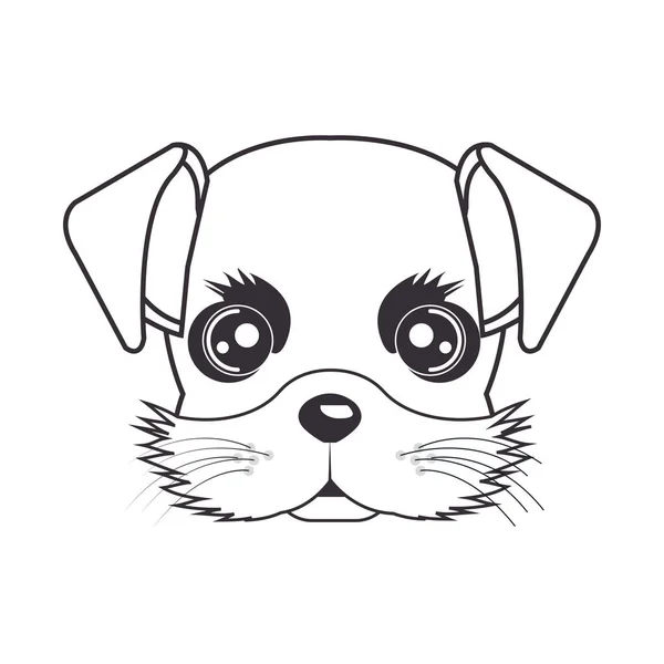 Hand drawing cute face puppy — Stock Vector