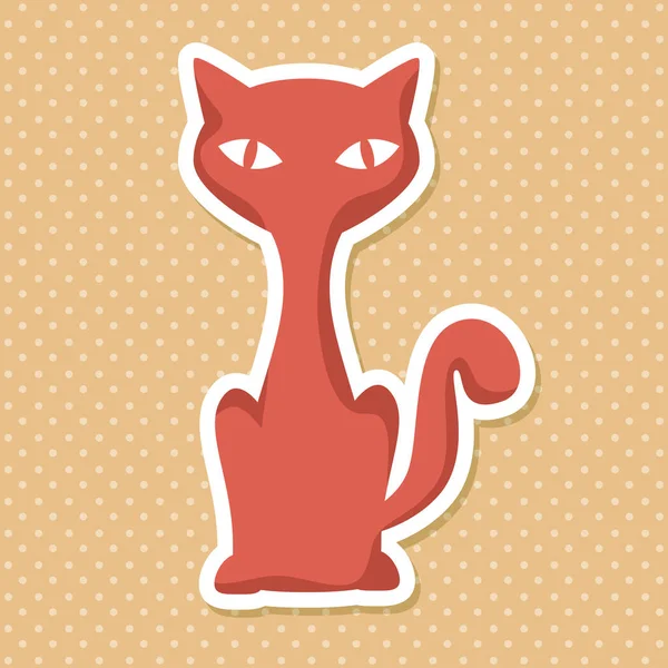 Silhouette orangefarbene Katze — Stockvektor