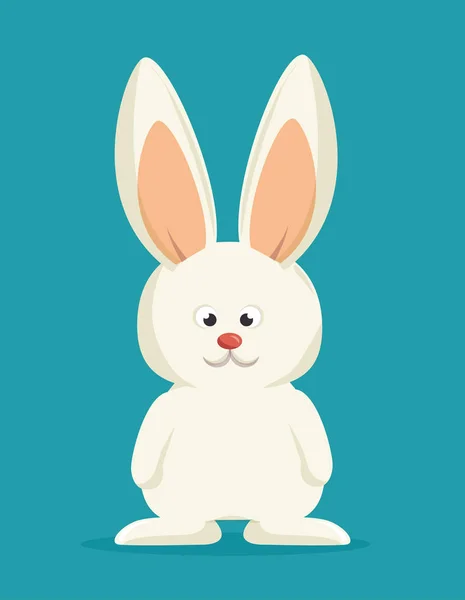 Coelho desenho animado coelho branco —  Vetores de Stock