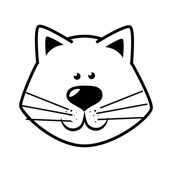 手绘图脸猫快乐 — 图库矢量图片