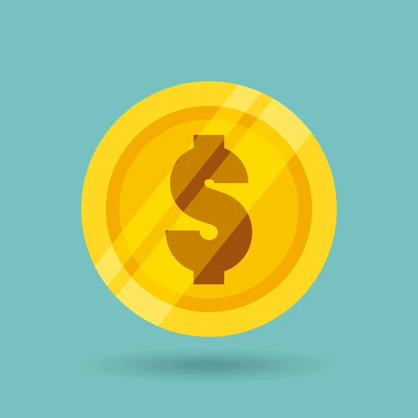 Money coin isolated icon — Stock Vector