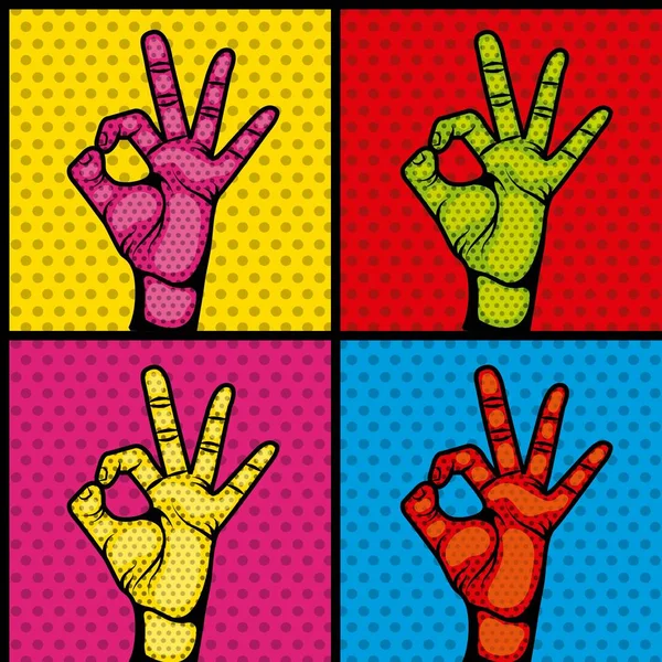 Hands human set collection symbol — Stock Vector