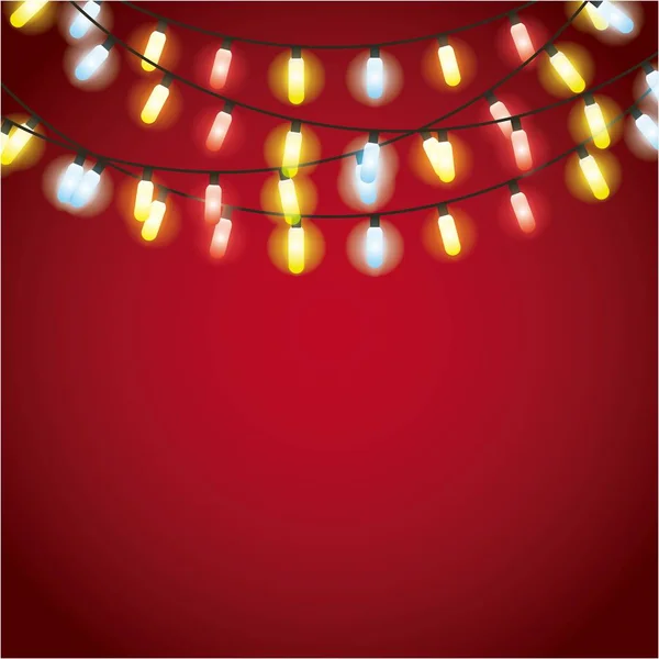 Installazione di luci di Natale decorazione — Vettoriale Stock