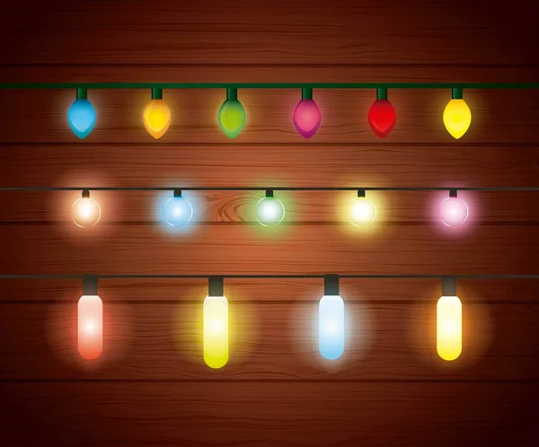 Installation de lumières de Noël décoration — Image vectorielle