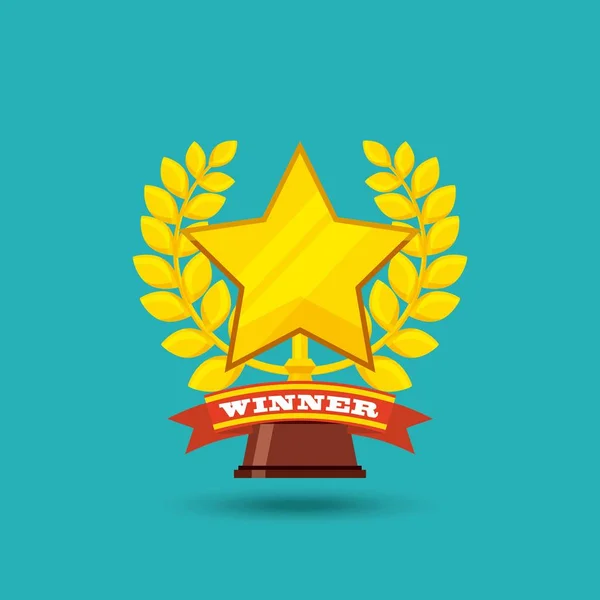 Trofeo ganador estrella aislado icono — Archivo Imágenes Vectoriales