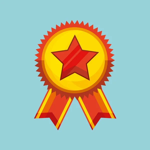 Medalha vencedora ícone isolado — Vetor de Stock