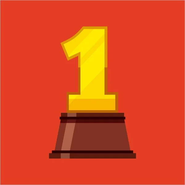 Eerste plaats award geïsoleerde pictogram — Stockvector