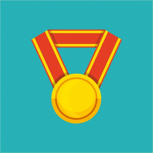 Medaglia del vincitore icona isolata — Vettoriale Stock