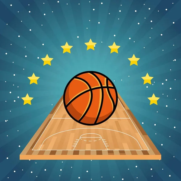 Icône de l'emblème du sport basket — Image vectorielle