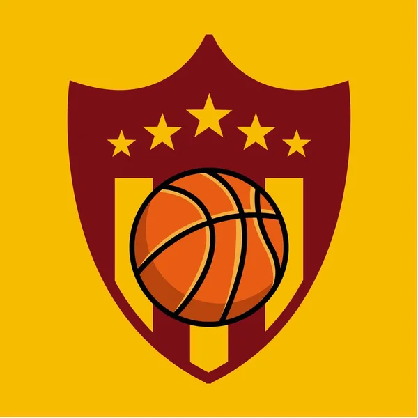 Icono del emblema deportivo de baloncesto — Archivo Imágenes Vectoriales