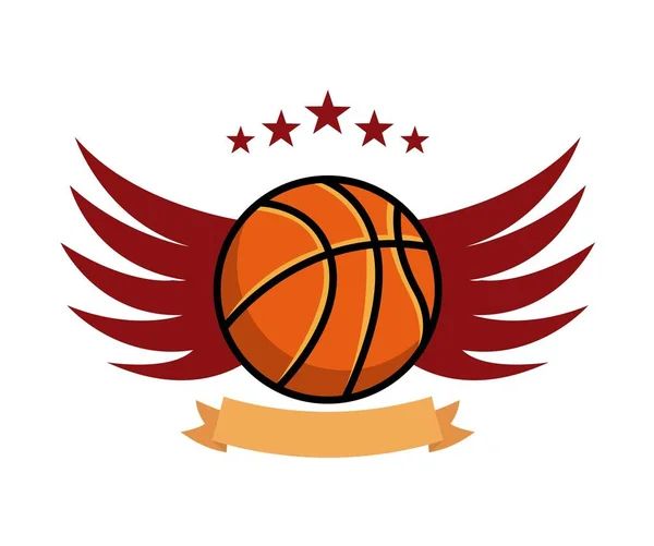 Icono del emblema deportivo de baloncesto — Archivo Imágenes Vectoriales