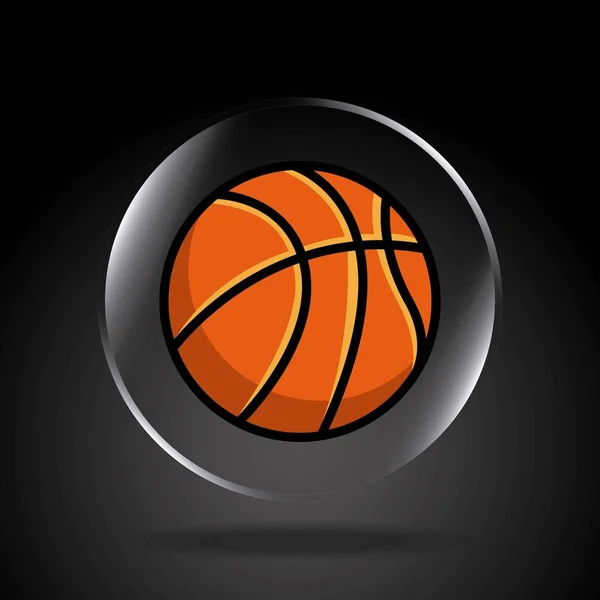 Μπάσκετ αθλητισμού έμβλημα εικονίδιο — Διανυσματικό Αρχείο