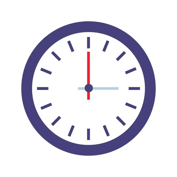 Tijd klok horloge geïsoleerde pictogram — Stockvector