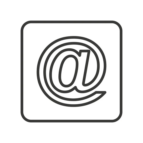 Símbolo de arroba icono aislado — Vector de stock