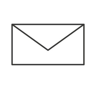 Zarf posta izole simgesi