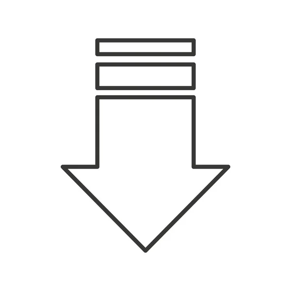 Freccia scaricare simbolo icona isolata — Vettoriale Stock