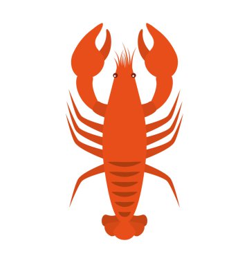 ıstakoz deniz ürünleri hayvan izole simgesi