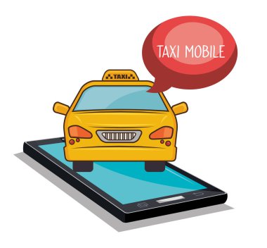 Taksi hareket eden smartphone app simgesi