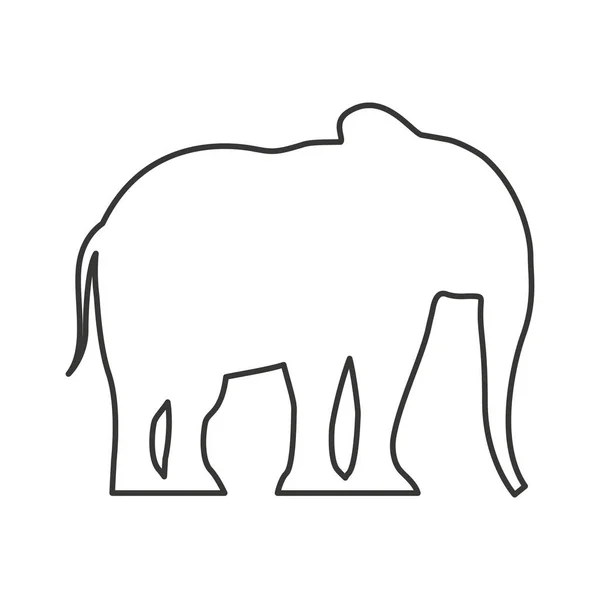Silueta de elefante icono aislado — Vector de stock