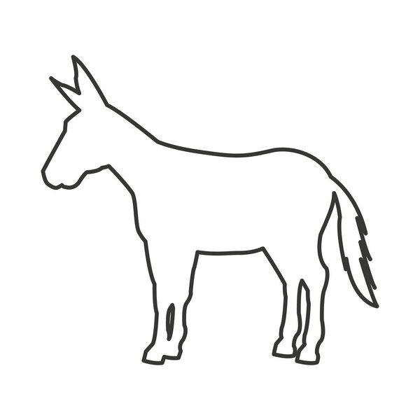 donkey silhouette isolated icon