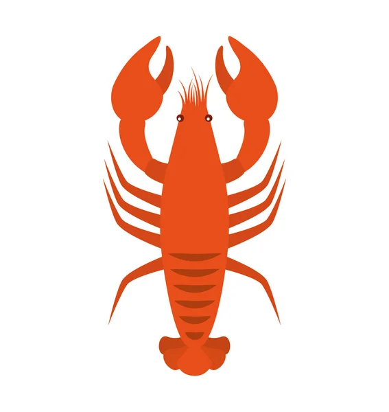 Lobster seafood hewan Ikon terisolasi - Stok Vektor