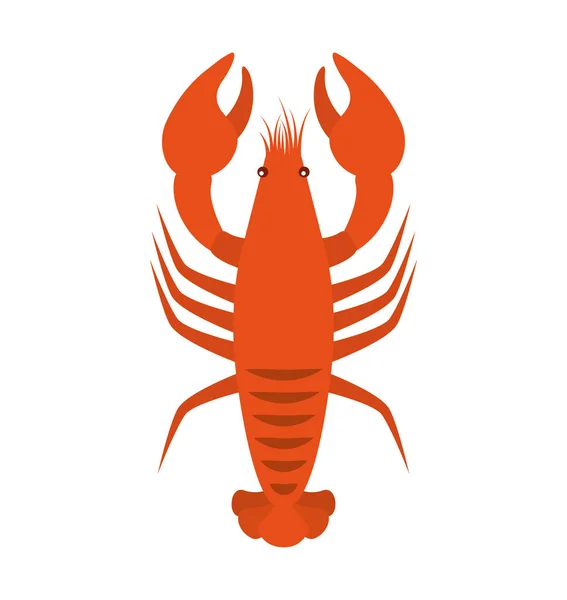 Langosta mariscos animal aislado icono — Vector de stock