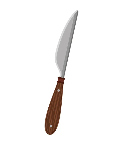 Cuchillo cubertería herramienta aislado icono — Vector de stock