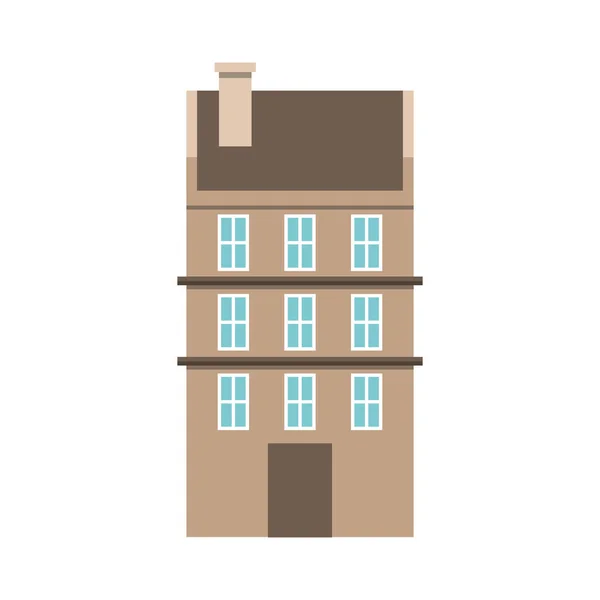 Construcción de edificios icono aislado — Vector de stock