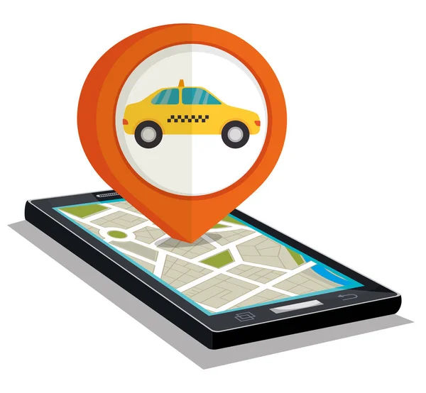 Υπηρεσία ταξί δημόσιας smartphone — Διανυσματικό Αρχείο