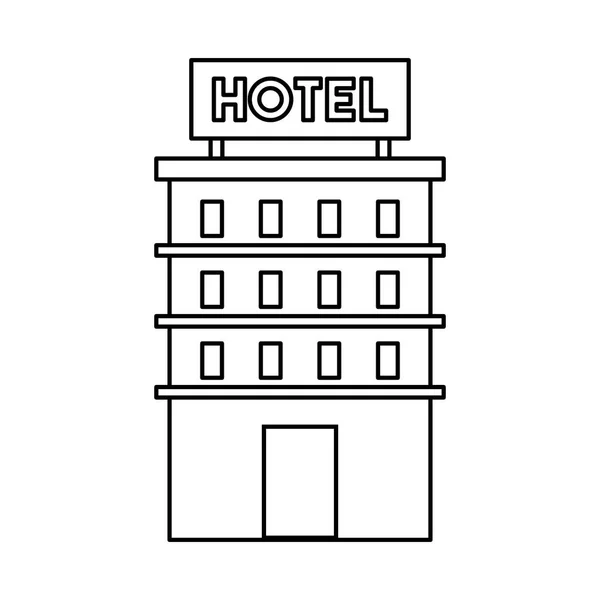 Edificio costruzione hotel isolato icona — Vettoriale Stock
