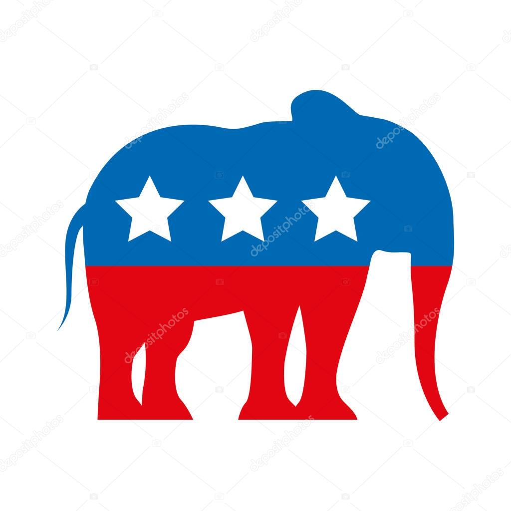 Emblema do partido republicano ícone isolado — Vetores de Stock © yupiramos #129747676
