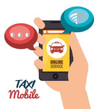 Taksi mobil el cep telefonu online hizmet sohbet bağlantı tutar