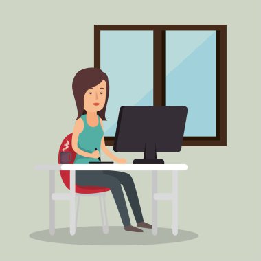 iş kadını çalışma avatar simge