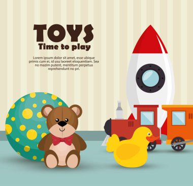 children toys set icons