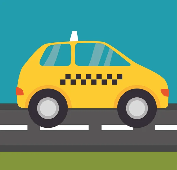 Taxi služba v ulici — Stockový vektor