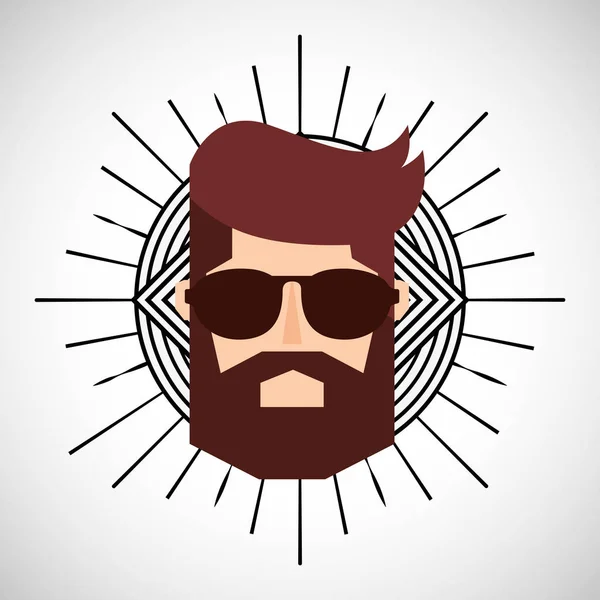 Man character hipster style — Stock Vector