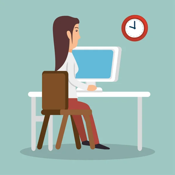 Businesswoman working avatar icon — Stock Vector