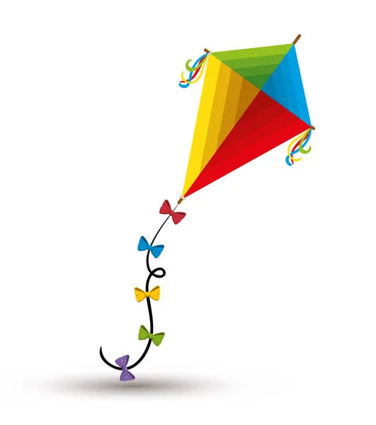 Kite toy isolated icon — Stock Vector