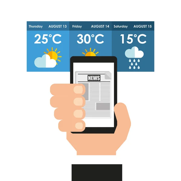 Weather app technology icon — Stock Vector