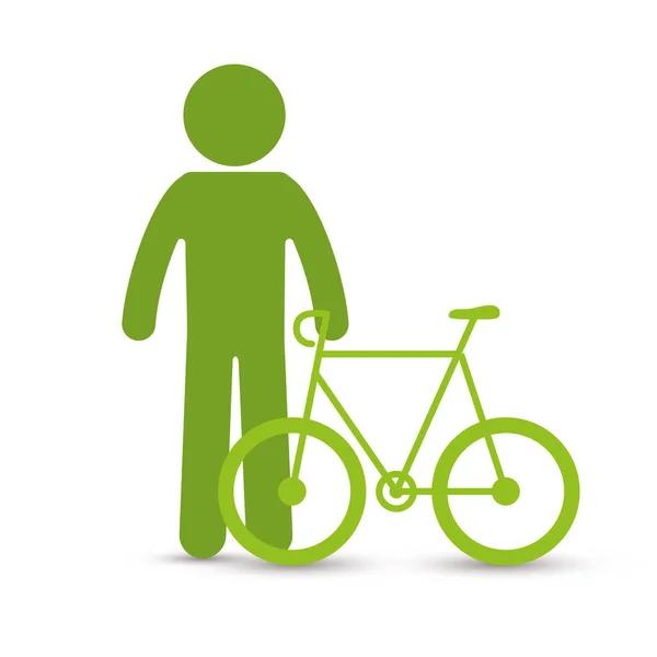 Bicycle ecology vehicle isolated icon — Stock Vector