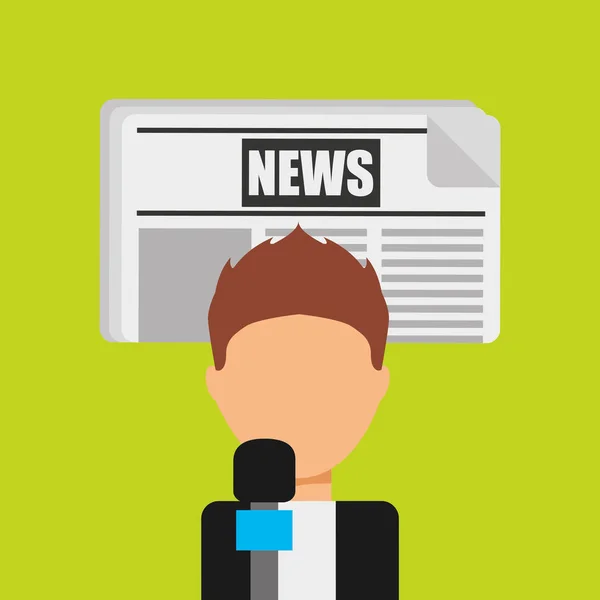 Periodista noticias de última hora icono — Vector de stock