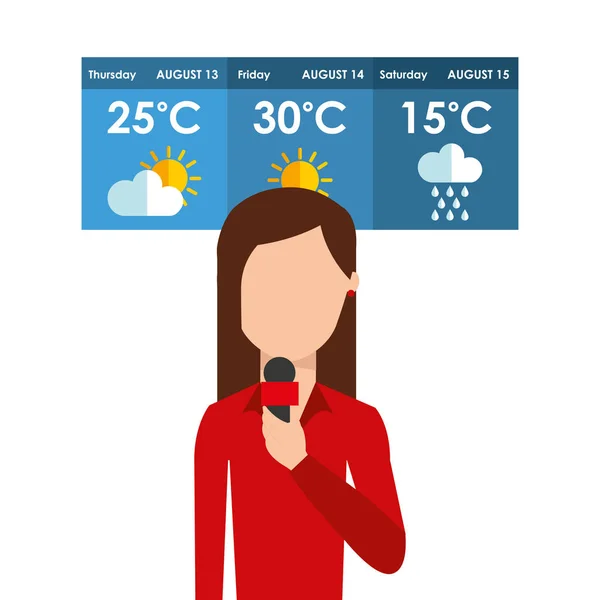 Verslaggever brekend nieuws pictogram — Stockvector