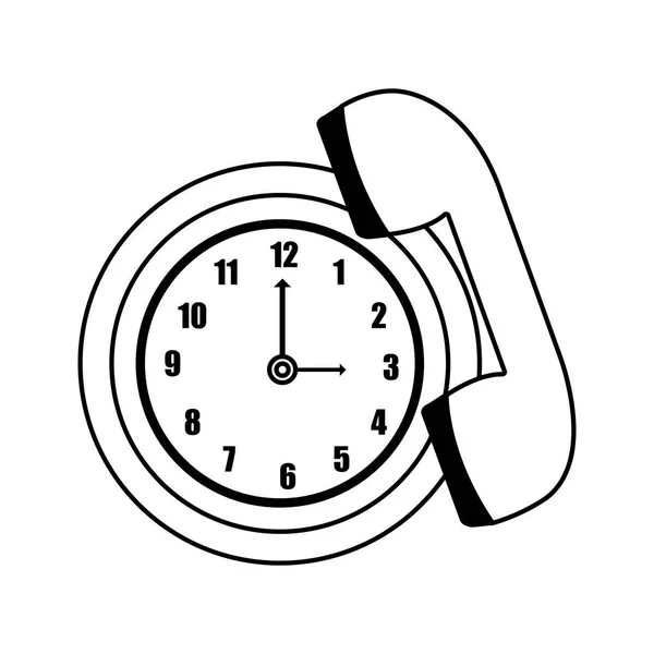 Time clock isolated icon — Stock Vector