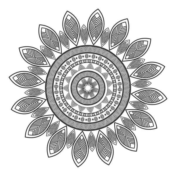 Mandala circle art isolated icon — Stock Vector