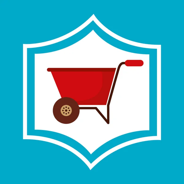 Wheelbarrow farm isolated icon — Stock Vector